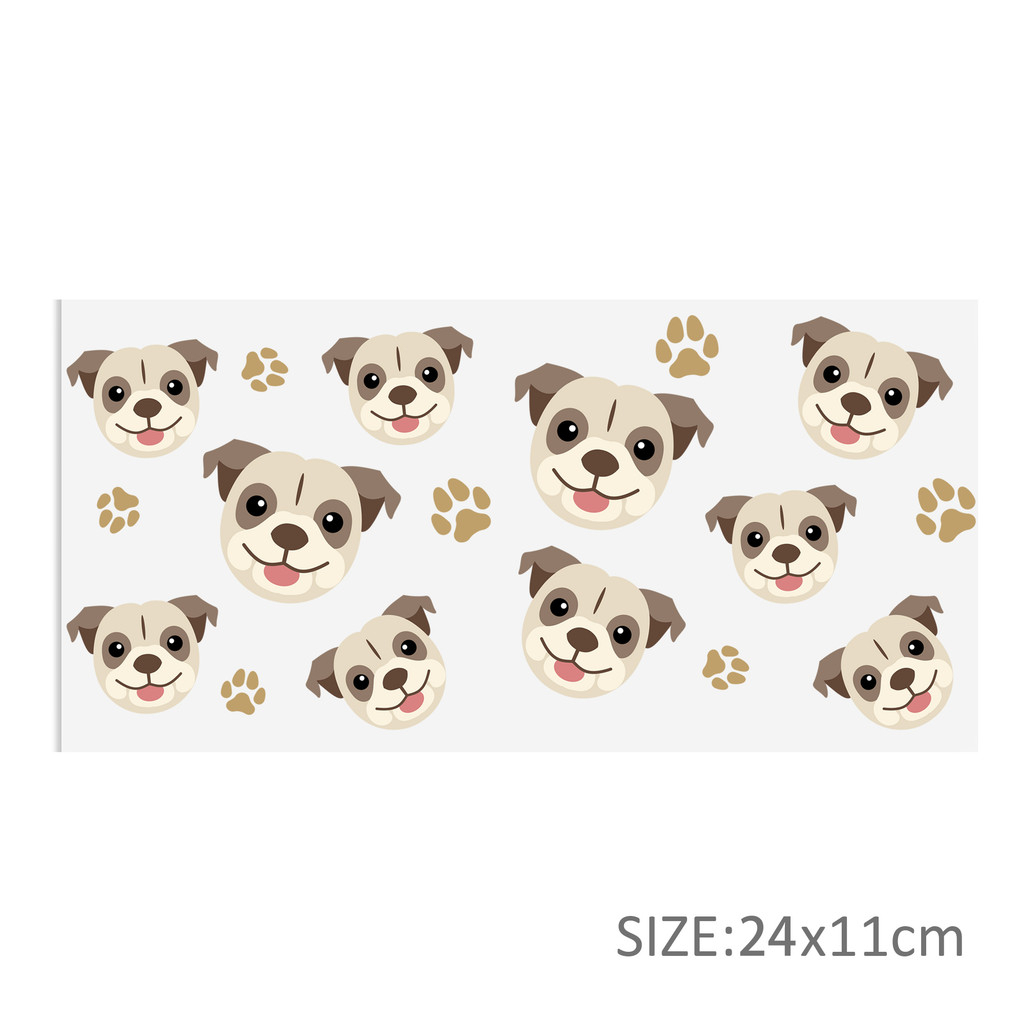 Footprint Puppy 16oz Tumbler Template DTF Sticker Cup Cool UV Wrap Transfer Sticker Label - Image 9
