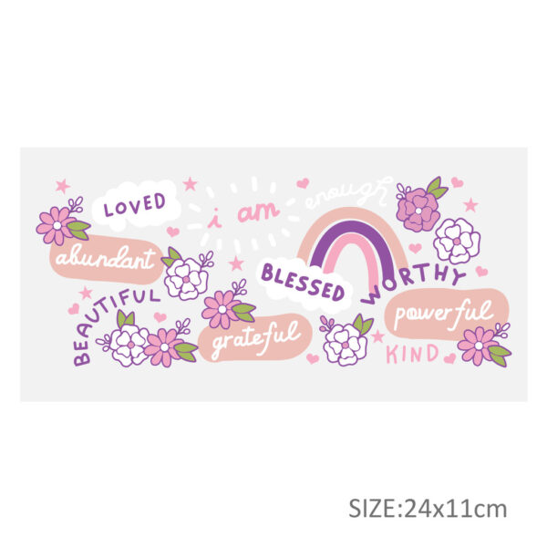 Butterfly Flower 16OZ UV DTF Glass Cup Can Wrap Transfers Stickers Drinks For Labels - Image 6