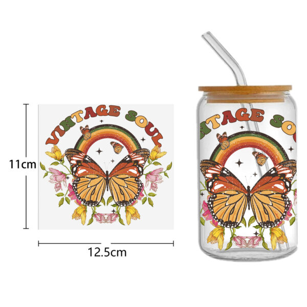 Butterfly 16oz DTF Sticker For Cups Cool Personalize UV Wrap Transfer Sticker Labels DIY Logo - Image 17