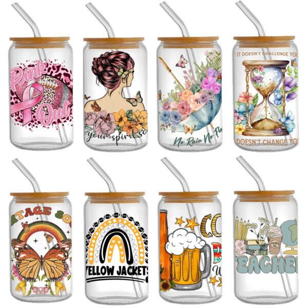 Butterfly 16oz DTF Sticker For Cups Cool Personalize UV Wrap Transfer Sticker Labels DIY Logo