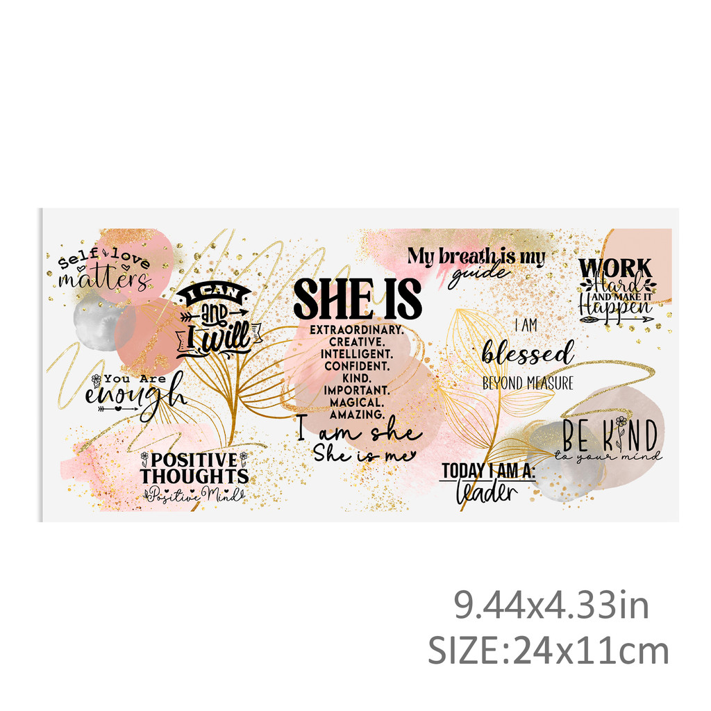 Affirmation Self Love Mental Health Positive UV DTF Sticker For 16oz Cups Wrap Transfer Sticker - Image 10