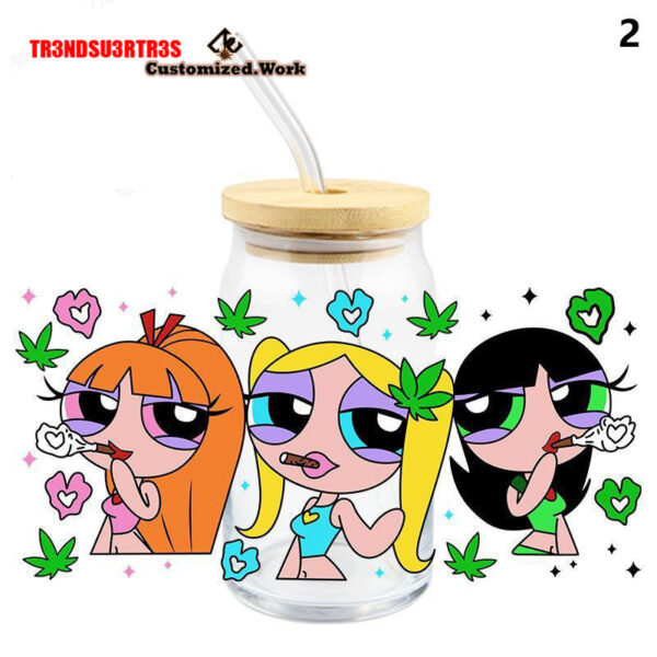 1pc Powerpuff Girls Buttercup Bubbles UV DTF Sticker For 16oz Cups Wrap Transfer Custom - Image 3