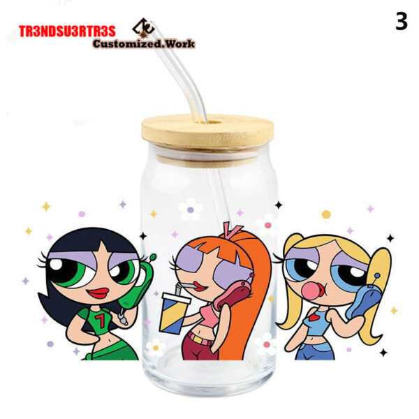 1pc Powerpuff Girls Buttercup Bubbles UV DTF Sticker For 16oz Cups Wrap Transfer Custom - Image 4