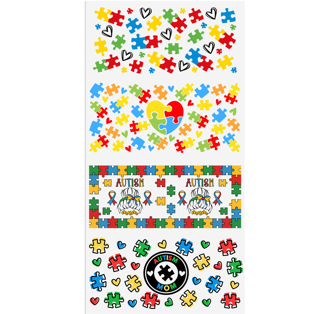 4-12pcs/Set Pencil AUTISM Affirmation Mental Health UV DTF Sticker 16oz Cups Wrap Transfer - Image 6