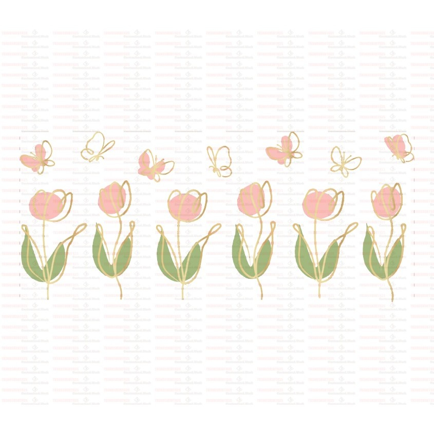 Tulips UV DTF Transfer Sticker Flower Themed For The 16oz Libbey Glasses Wraps Cup DIY Waterproof - Image 4