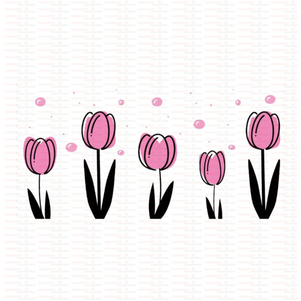 Tulips UV DTF Transfer Sticker Flower Themed For The 16oz Libbey Glasses Wraps Cup DIY Waterproof - Image 5