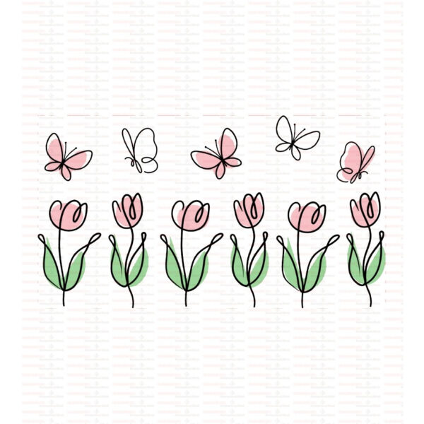 Tulips UV DTF Transfer Sticker Flower Themed For The 16oz Libbey Glasses Wraps Cup DIY Waterproof - Image 9
