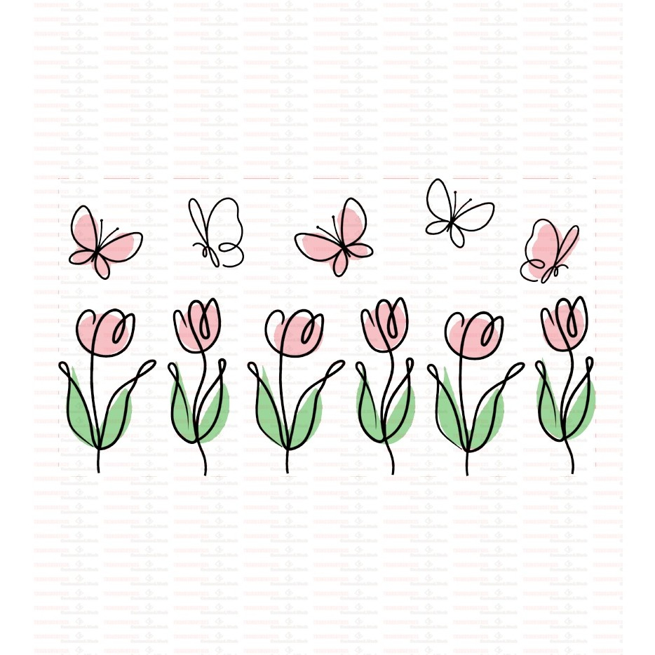 Tulips UV DTF Transfer Sticker Flower Themed For The 16oz Libbey Glasses Wraps Cup DIY Waterproof - Image 9