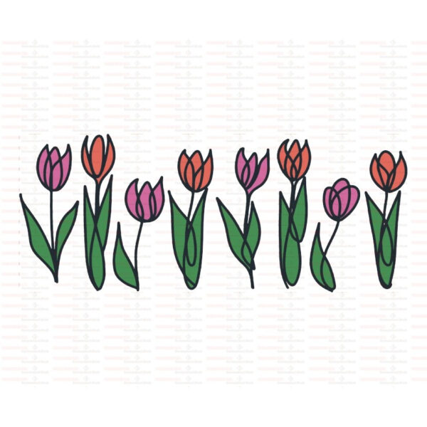 Tulips UV DTF Transfer Sticker Flower Themed For The 16oz Libbey Glasses Wraps Cup DIY Waterproof - Image 17