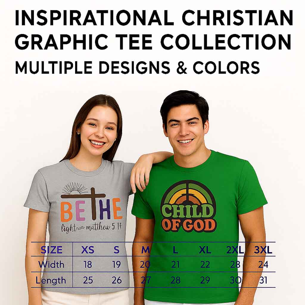 Inspirational Christian Graphic Tee Collection – Multiple Designs & Colors (Vol. 1)