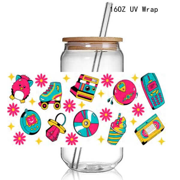 Fashion Trending Cool Design 90S Baby Uv Dtf Cup Wraps Transfer Sticker Diy Gamer Fuel 16 Oz - Image 5