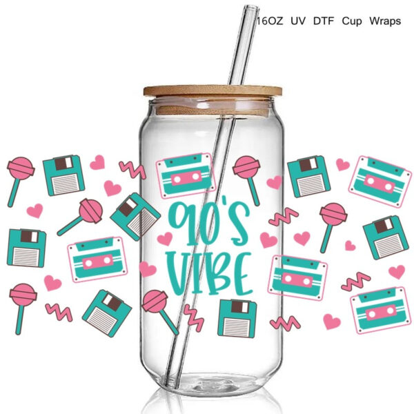 Fashion Trending Cool Design 90S Baby Uv Dtf Cup Wraps Transfer Sticker Diy Gamer Fuel 16 Oz - Image 7