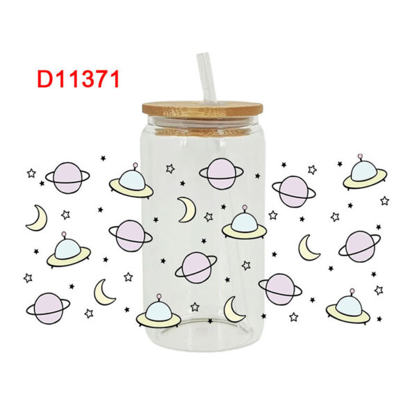 UV DTF Transfer Sticker Space Themed For The 16oz Glasses Wraps Cup Can DIY Waterproof - Image 2