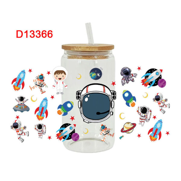 UV DTF Transfer Sticker Space Themed For The 16oz Glasses Wraps Cup Can DIY Waterproof - Image 3