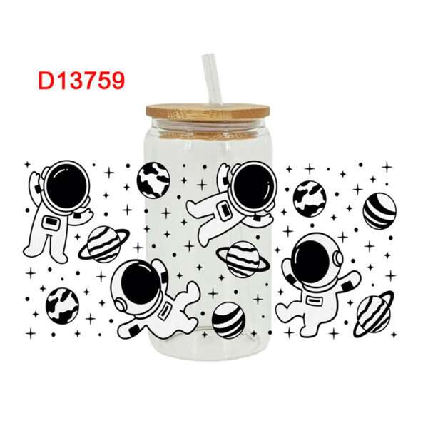 UV DTF Transfer Sticker Space Themed For The 16oz Glasses Wraps Cup Can DIY Waterproof - Image 6