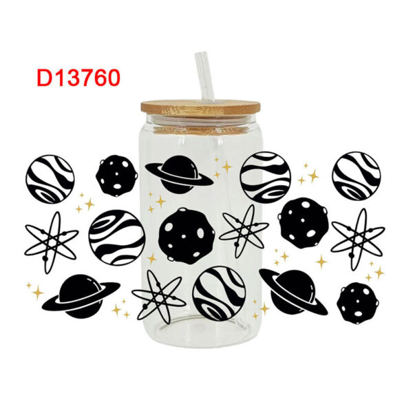 UV DTF Transfer Sticker Space Themed For The 16oz Glasses Wraps Cup Can DIY Waterproof - Image 7