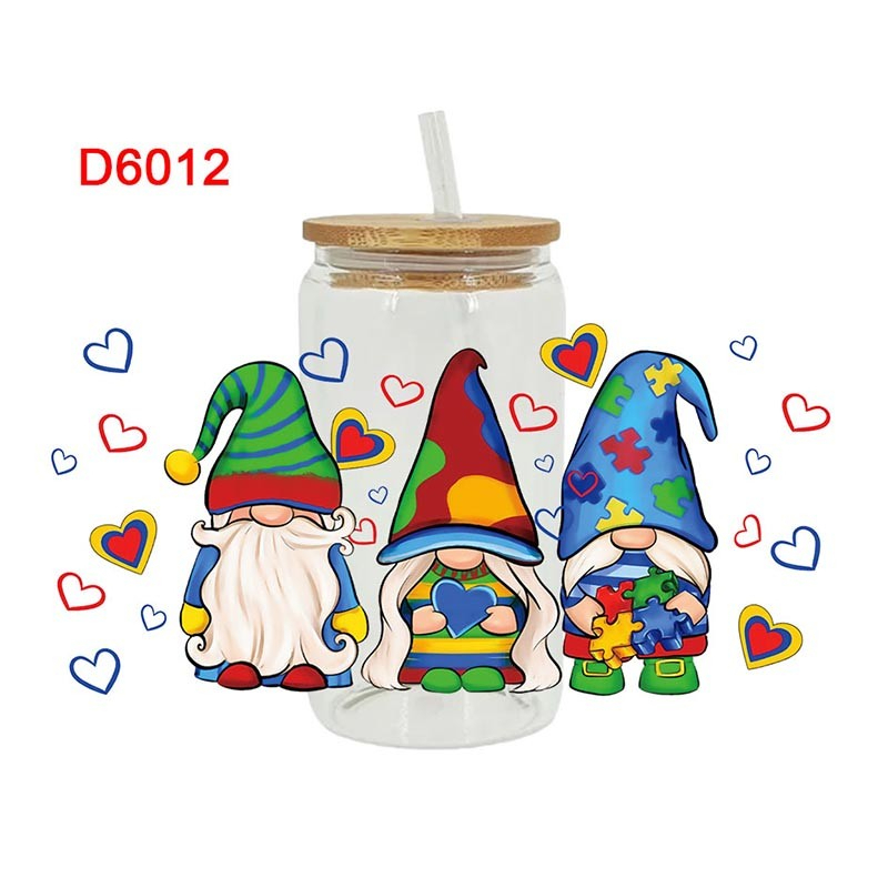UV DTF Transfer Sticker For Autism Theme The 16oz Glasses Wraps Cup Can DIY Waterproof - Image 4