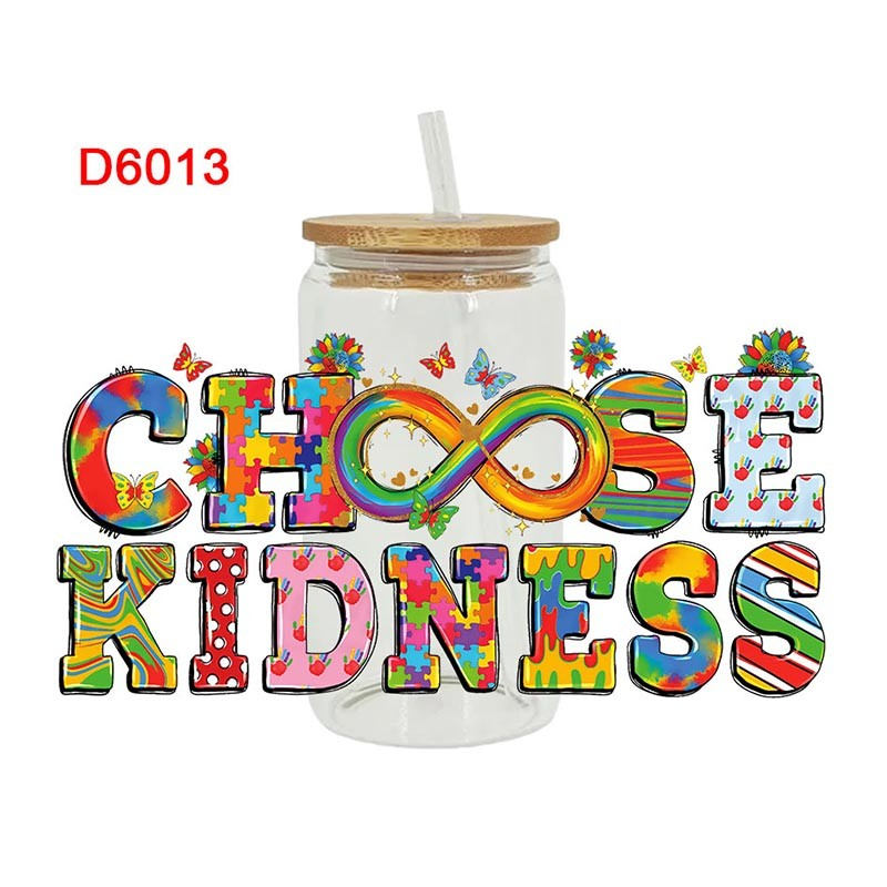 UV DTF Transfer Sticker For Autism Theme The 16oz Glasses Wraps Cup Can DIY Waterproof - Image 5