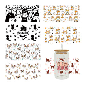 UV DTF Transfer Sticker Animal Theme For The 16oz Glasses Wraps Cup Can DIY Waterproof