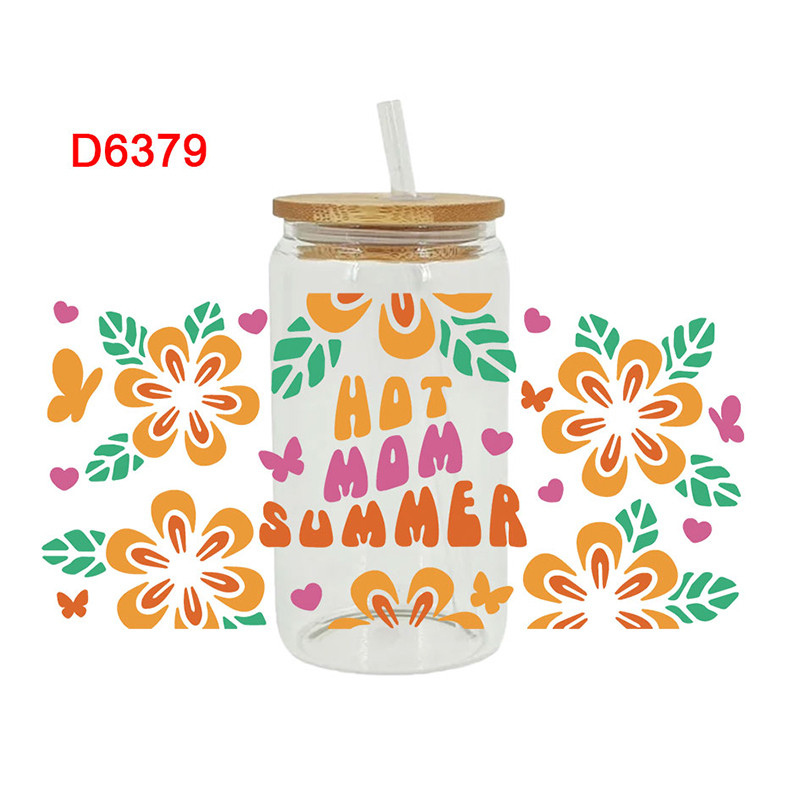 UV DTF Transfer Sticker Flower Theme For The 16oz Libbey Glasses Wraps Cup Can DIY Easy To Use - Image 5