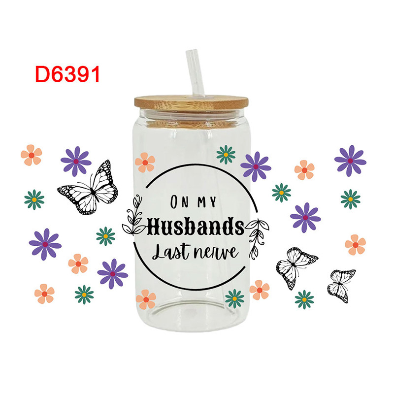 UV DTF Transfer Sticker Flower Theme For The 16oz Libbey Glasses Wraps Cup Can DIY Easy To Use - Image 8