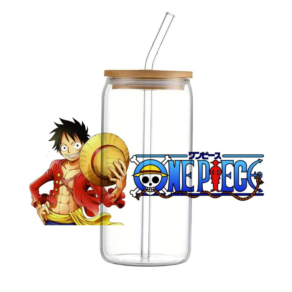 Japanese Cartoon One Piece UV DTF Transfer Sticker Waterproof Transfers Decals For 16oz Glass Wrap - Image 2