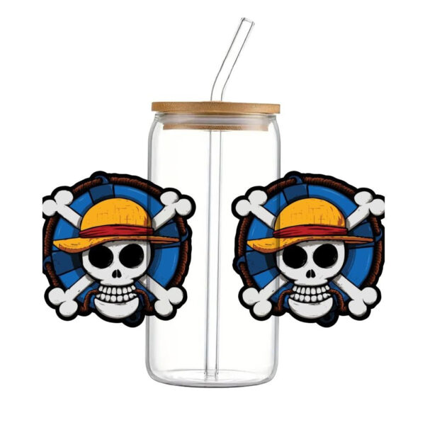 Japanese Cartoon One Piece UV DTF Transfer Sticker Waterproof Transfers Decals For 16oz Glass Wrap - Image 7