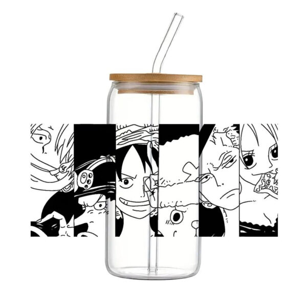 Japanese Cartoon One Piece UV DTF Transfer Sticker Waterproof Transfers Decals For 16oz Glass Wrap - Image 9