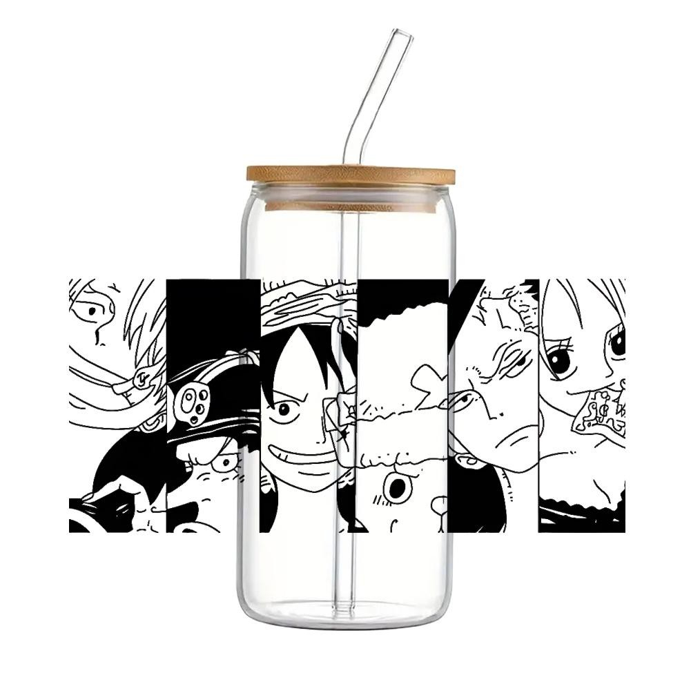 Japanese Cartoon One Piece UV DTF Transfer Sticker Waterproof Transfers Decals For 16oz Glass Wrap - Image 9