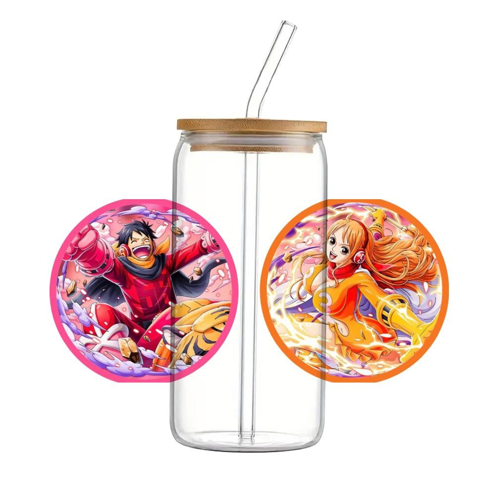 Japanese Cartoon One Piece UV DTF Transfer Sticker Waterproof Transfers Decals For 16oz Glass Wrap - Image 11