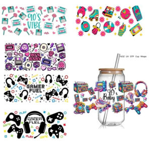 Fashion Trending Cool Design 90S Baby Uv Dtf Cup Wraps Transfer Sticker Diy Gamer Fuel 16 Oz