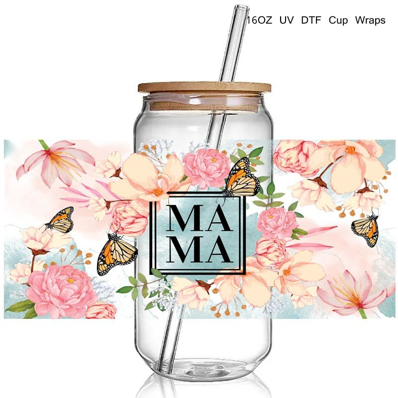 Wife Mama Leaf Design 3d UV DTF Transfer Sticker Print For Wraps Glass Cans Bottles DIY - Image 6