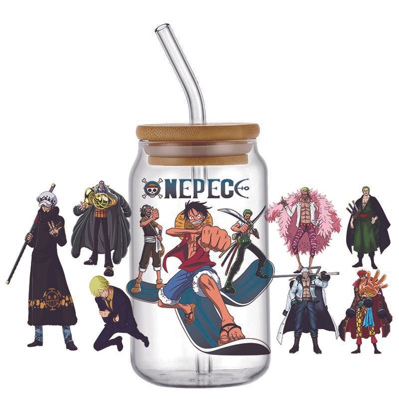 Japanese Anime Decal 3D Washable Transfer Sticker UV DTF Cup Wrap for 16oz Libbey Glasses One Piece - Image 16