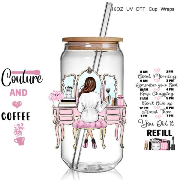 Factory Selling Just Breathe butterfly Design 3D UV DTF Cups Wrap Sticker Refill UV Cup Wrap - Image 4