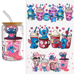 Disney Lilo And Stitch UV DTF Sticker For 16oz Cups Wrap Transfer Sticker Labels Logo