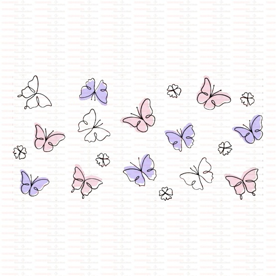 Beautiful Butterfly Flower UV DTF Cups Wrap Sticker DIY Label Transfer Sticker Print - Image 2