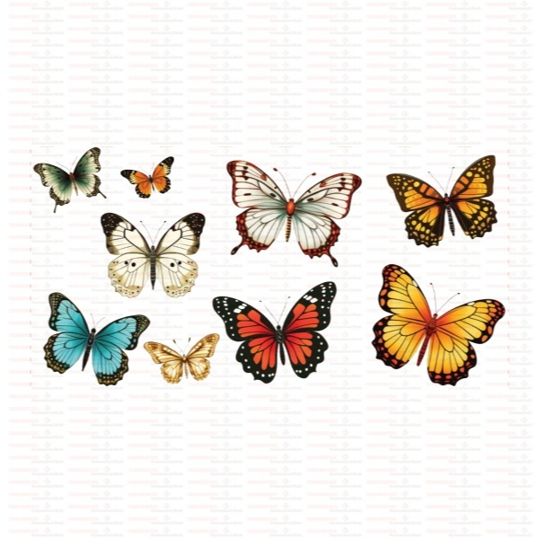 Beautiful Butterfly Flower UV DTF Cups Wrap Sticker DIY Label Transfer Sticker Print - Image 29