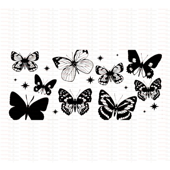 Beautiful Butterfly Flower UV DTF Cups Wrap Sticker DIY Label Transfer Sticker Print - Image 30