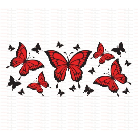 Beautiful Butterfly Flower UV DTF Cups Wrap Sticker DIY Label Transfer Sticker Print - Image 33