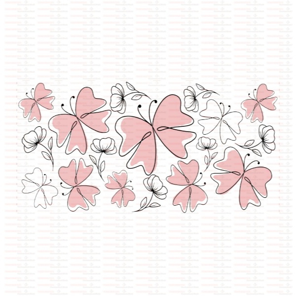 Beautiful Butterfly Flower UV DTF Cups Wrap Sticker DIY Label Transfer Sticker Print - Image 38
