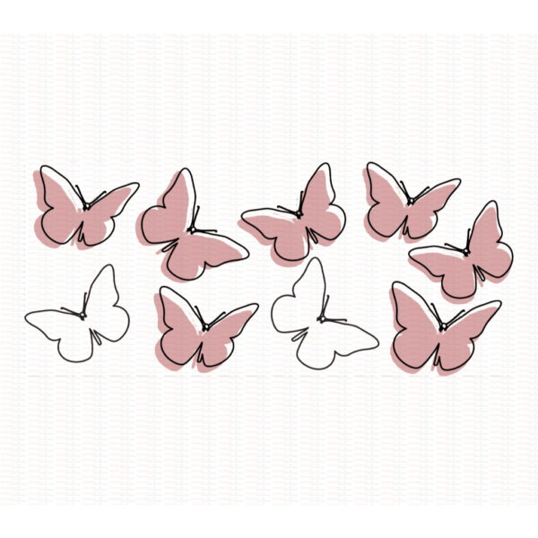 Beautiful Butterfly Flower UV DTF Cups Wrap Sticker DIY Label Transfer Sticker Print - Image 41