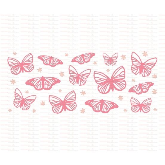 Beautiful Butterfly Flower UV DTF Cups Wrap Sticker DIY Label Transfer Sticker Print - Image 43