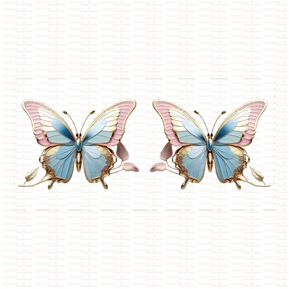 Beautiful Butterfly Flower UV DTF Cups Wrap Sticker DIY Label Transfer Sticker Print - Image 76