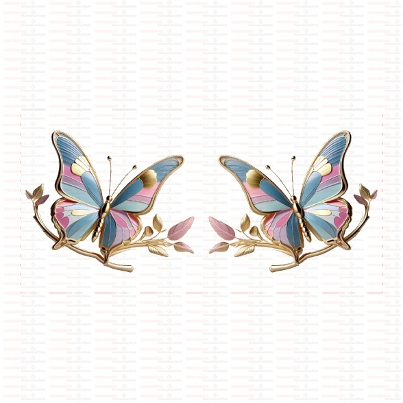 Beautiful Butterfly Flower UV DTF Cups Wrap Sticker DIY Label Transfer Sticker Print - Image 78