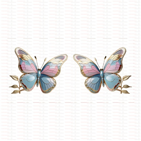 Beautiful Butterfly Flower UV DTF Cups Wrap Sticker DIY Label Transfer Sticker Print - Image 80