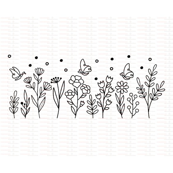 Beautiful Butterfly Flower UV DTF Cups Wrap Sticker DIY Label Transfer Sticker Print - Image 92