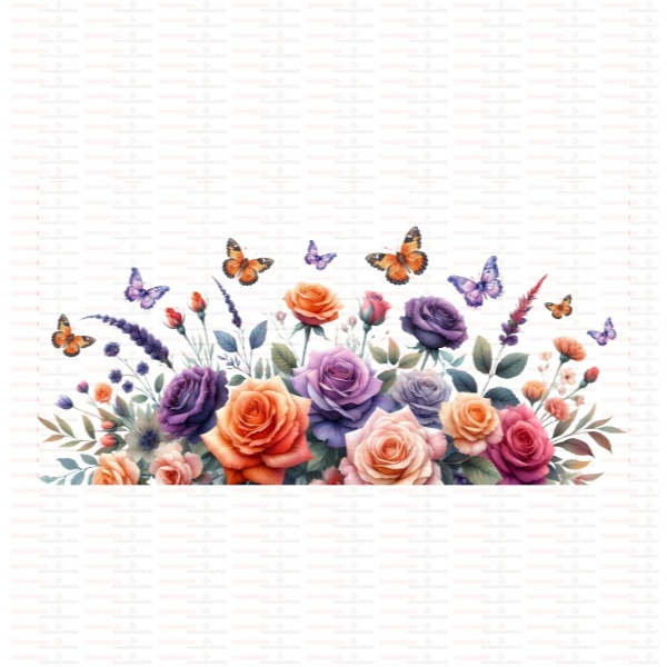 Beautiful Butterfly Flower UV DTF Cups Wrap Sticker DIY Label Transfer Sticker Print - Image 95