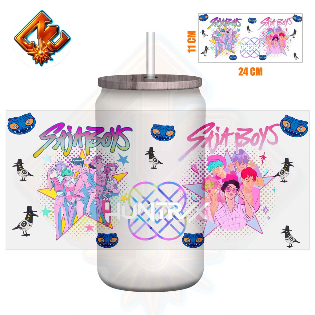 Saja Boys x Huntrix Girls Rumi Zoey Mira Demon Hunters UV DTF Glass Cup Wrap – 16oz Edition - Image 7