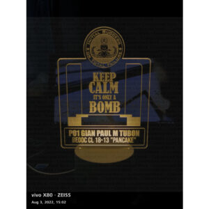 Keep Calm It's Just A Bomb Desk Lamp - EOD - Explosive Ordnance Disposal - ENGRAVED WITH NAME