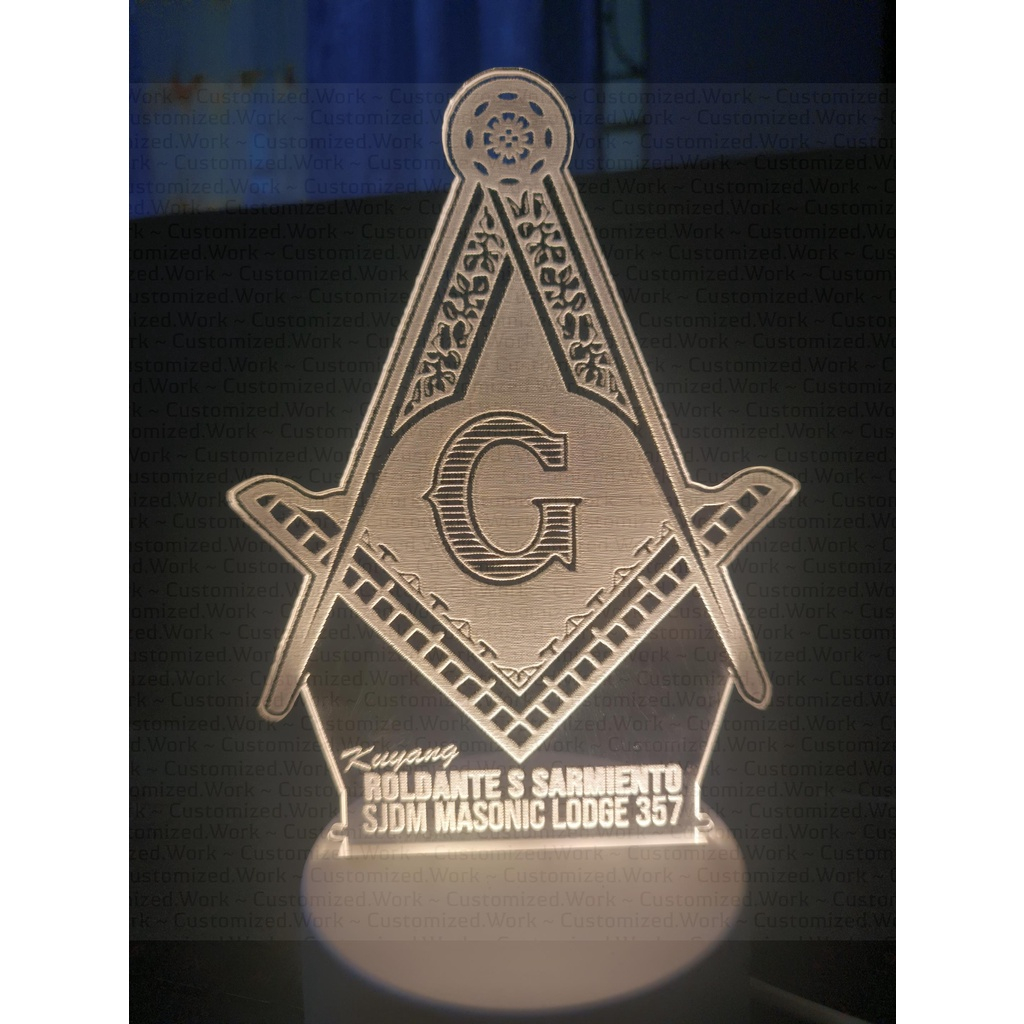 MASON DESK LAMP - MASONRY - PERSONALIZED WITH NAME - ENGRAVED - Image 8